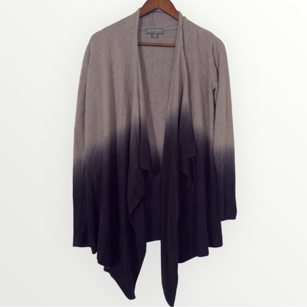 Barefoot Dreams Women’s Medium Open Cardigan - blue and gray ombre - cozy chic